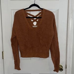 Burnt orange sparkly sweater